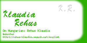 klaudia rehus business card